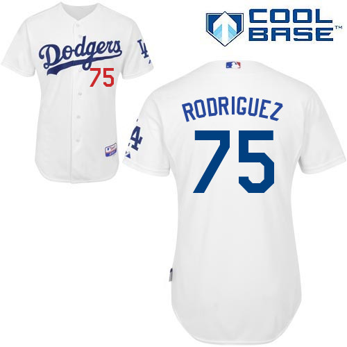 Paco Rodriguez #75 MLB Jersey-L A Dodgers Men's Authentic Home White Cool Base Baseball Jersey